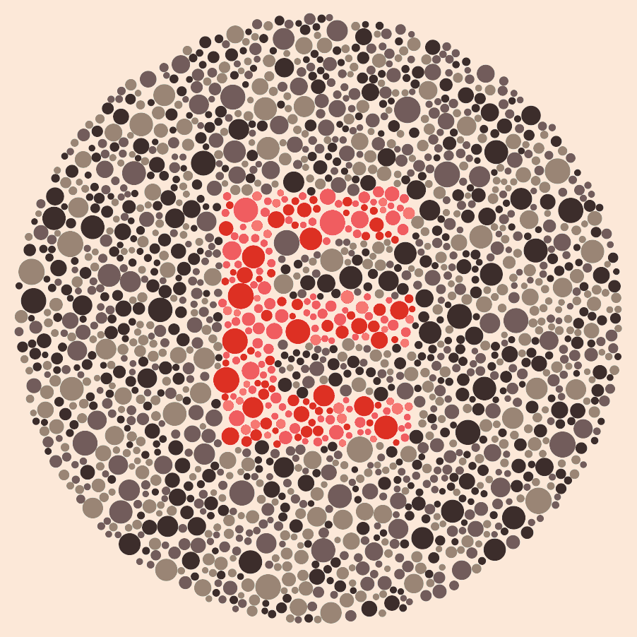 Ishihara colour vision test plate